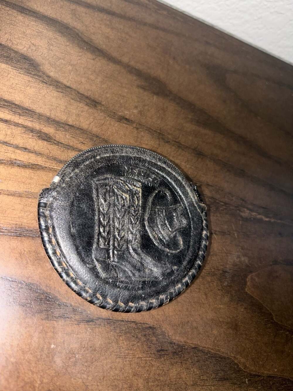 Vintage Mexico Embossed Leather Cowboy Boot and Horse Coin Purse